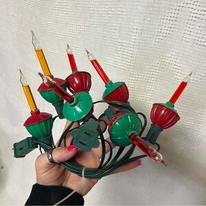Vintage Christmas Bubble Lights Set 7 with cord - works red green holiday